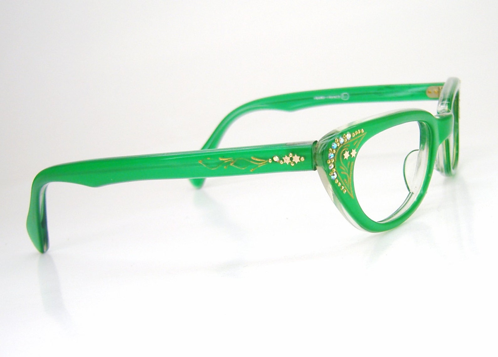 Vintage Green Cat Eye Glasses Sunglasses Frame Emerald Green Etsy