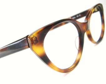 Vintage Tortoise Brown Cat eye Eyeglasses Sunglasses Frame