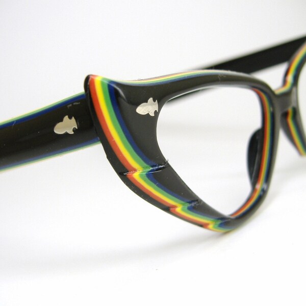 Wild Vintage Colorful Cat eye Eyeglasses Frame 1950s 1960s France