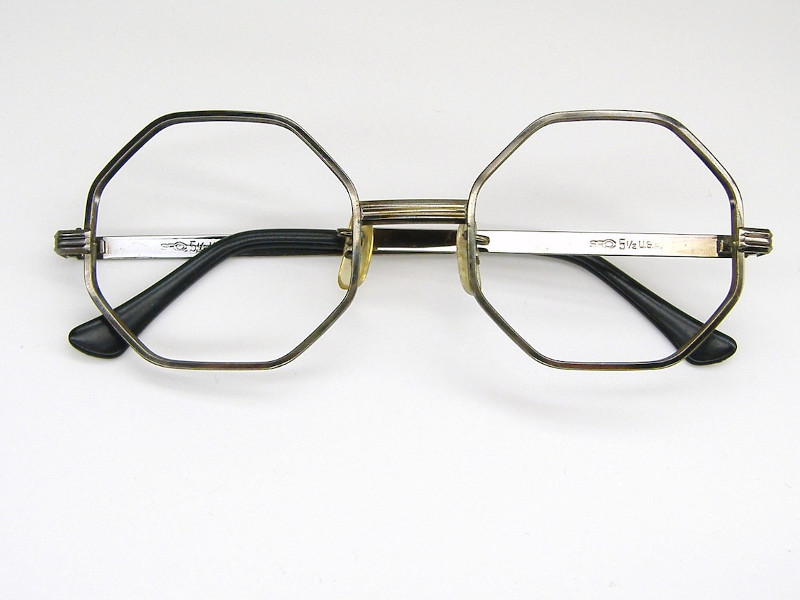 Vintage Octagon Eyeglasses Never Worn Metal Frame SRO Etsy