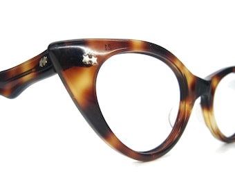 Gafas de ojo de gato estilo tortuga vintage: monturas de los años 50 y 60