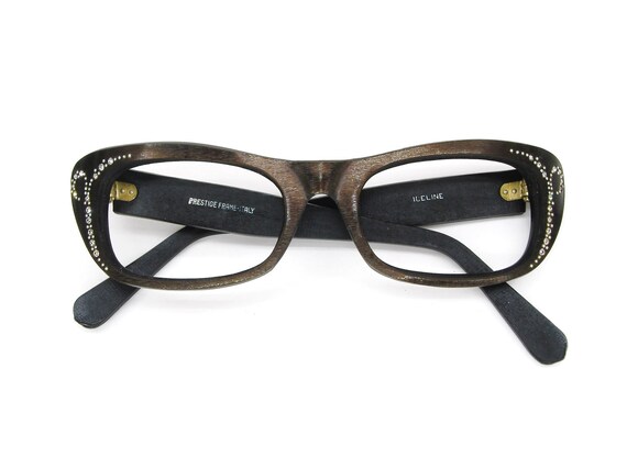 Vintage 70s Rectangle Cat Eye Glasses Eyeglasses … - image 3