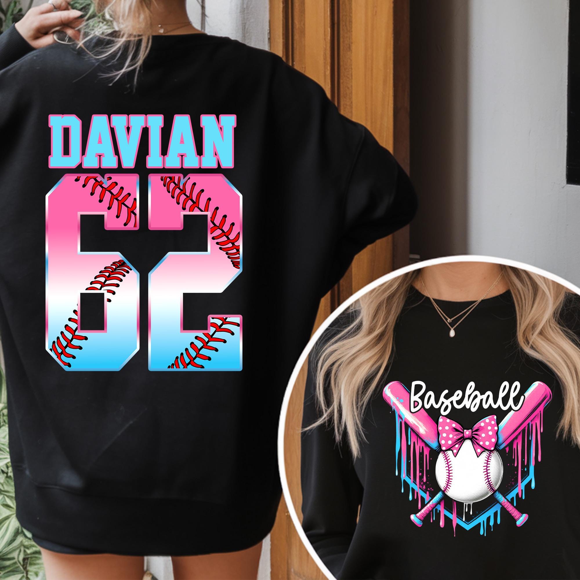 Custom Baseball PNG, Personalized Name & Number, Drip Baseball Design ...