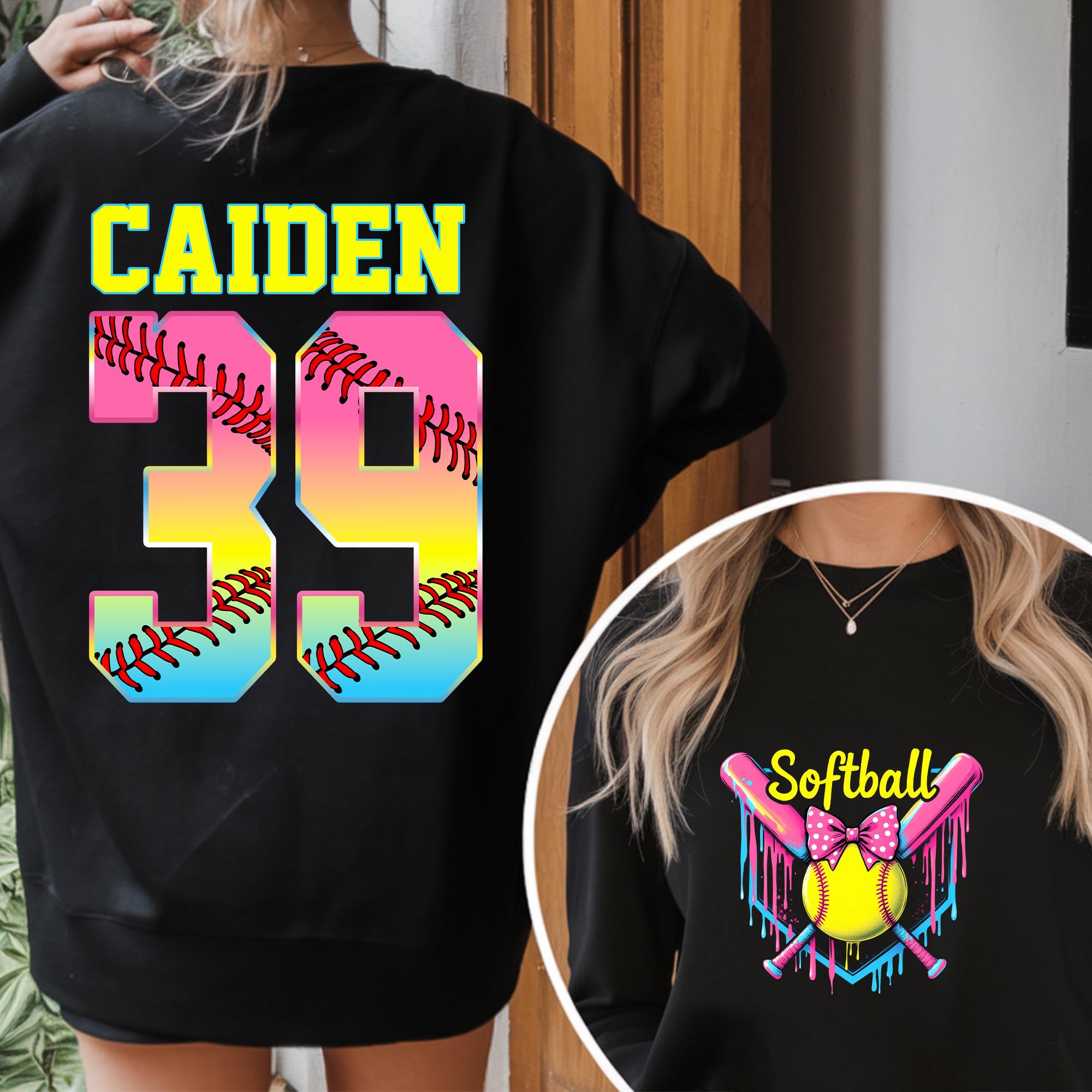 Softball Gradient Number PNG, Drip Softball Name Design, Custom Team ...