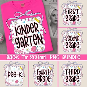 Cute Back to School PNG Bundle for Girls, Preppy Teacher First Day of School  Girly Coquette Sublimation, Girly Coquette Sublimation