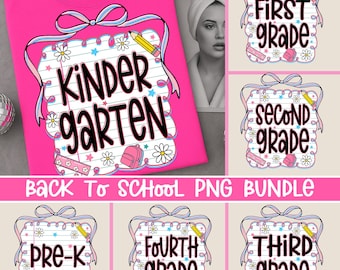 Cute Back to School PNG Bundle for Girls, Preppy Teacher First Day of School  Girly Coquette Sublimation, Girly Coquette Sublimation