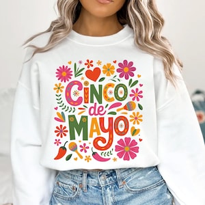 Cinco de Mayo PNG, Colorful Mexican Fiesta Clipart, May 5th Sublimation Design, Cinco de Mayo Shirt Graphic, Fiesta Party Printable Art