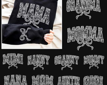 Paquete de coqueta de encaje para mamá, PNG, Mamá, Floral, Chinoiserie, Mamá universitaria, PNG, Día de la Madre, Regalo para mamá, Lazo de coqueta de encaje, PNG