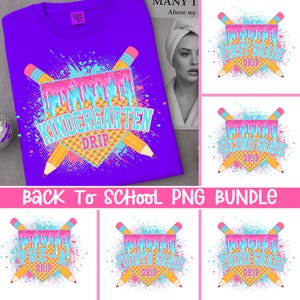 Back to School PNG Bundle | Ice Cream Drip Grade PNG for Pre-K to 6th Grade | Cute Waffle Cone Sublimation Design for Kids First Day Shirts