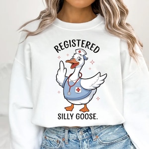 Registrierte Dumme Gans PNG, Krankenschwester Gans Sublimation, trendige süße Krankenschwester Dumme Gans, lustige Krankenschwester Clipart, süße medizinische Gans Digital Download