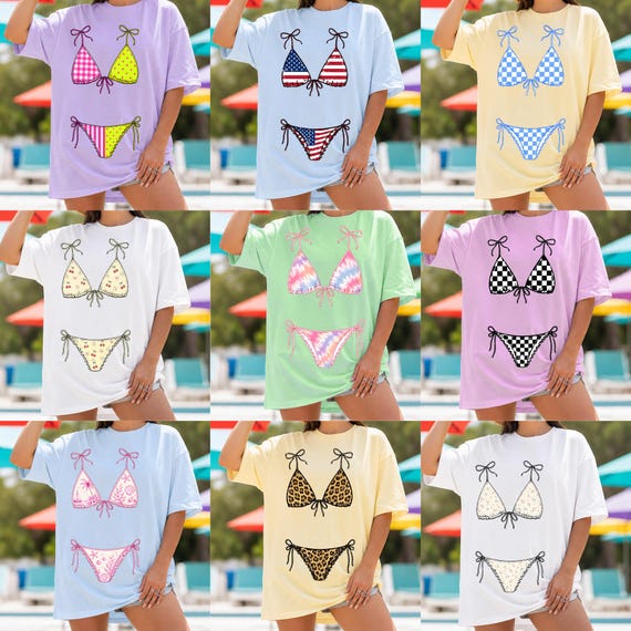 Cute Bikini PNG Bundle, Coquette Summer Beach PNG, Trendy Preppy Swimsuit Sublimation File, Bikini Png Retro Beach Girl Shirt Sublimation
