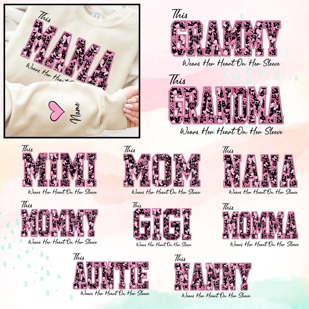 Coquette Bow Mom PNG Bundle, Mother’s Day Digital Download, Heart on ...
