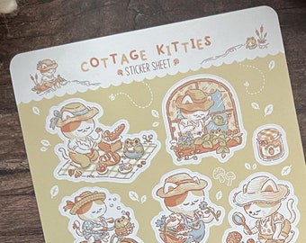 Cottage Kitties Kiss Cut Sticker Sheet