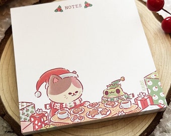 Holiday Cat and Frog Gingerbread Friends Paper Notepad