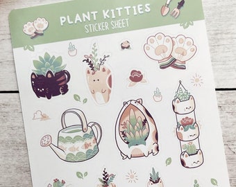 Garden Kitties Kiss Cut Sticker Sheet