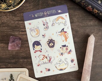 Witchy Kitty Kiss Cut Sticker Sheet