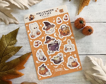 Halloween Kitties Frog Friend Sticker Sheet (4" x 6")