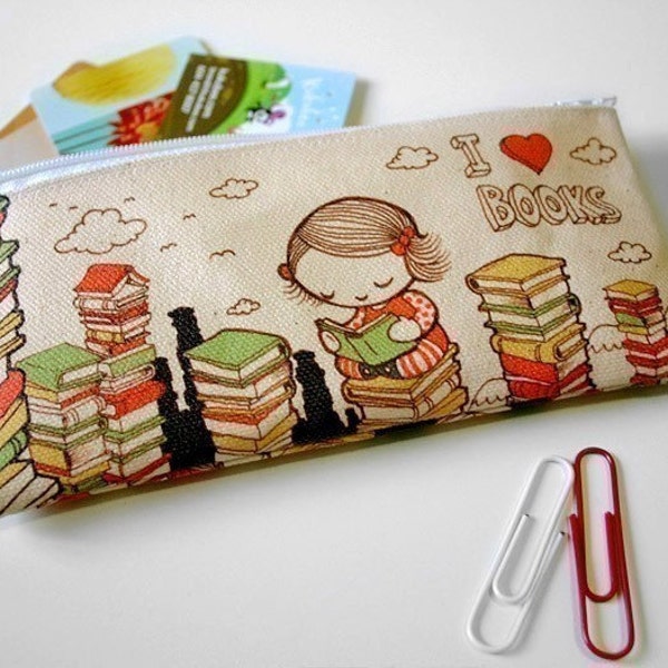 I Love Books Zipper Pouch
