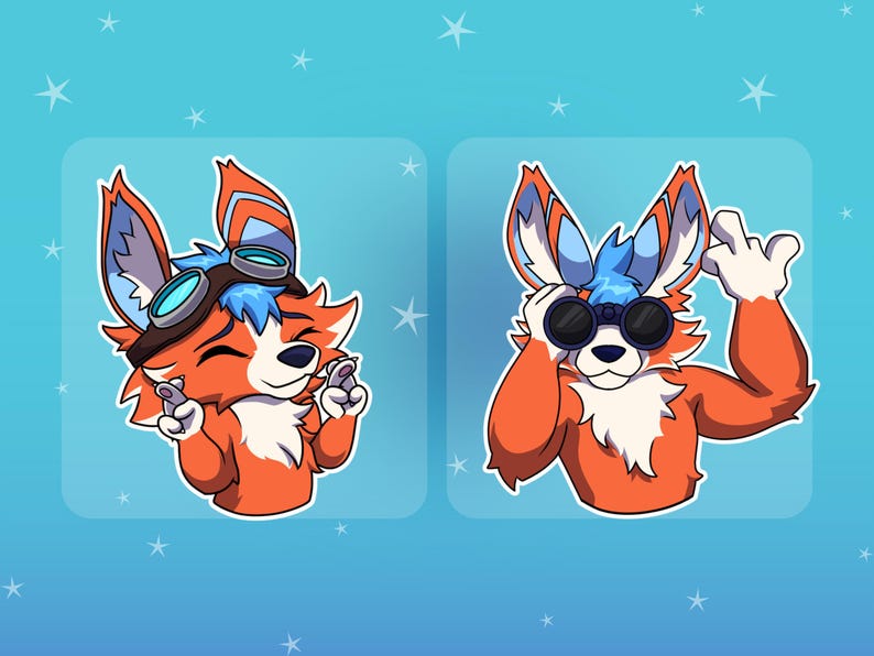 Custom Drawing Furry Character, Furry Stickers, Furry Digital Stickers, Fursona, Anthro, Furry Telegram Stickers, Furry Discord Stickers, Custom Furry Stickers, Furry Commission, furry art,  furry emotes digital stickers fursona, Furry Emotes