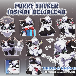 telegram stickers - Furry emotes digital stickers fursona, Custom Stickers Furry for Telegram, Discord Sticker, Telegram Digital Sticker