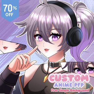 Custom PFP, PFP Anime Original Character For Profile Picture, Vtuber, Social Media, Anime Couple, Twitch, Custom Drawing Anime Commission