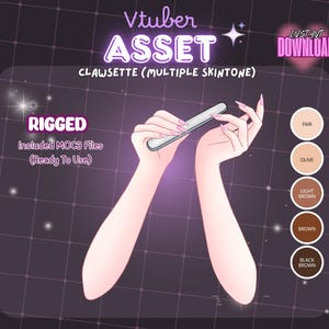 VTuber Asset | Rigged Hand with Claws | VTuber Props | Animated Glam Nails