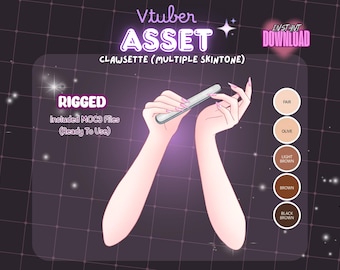 VTuber Asset | Rigged Hand with Claws | VTuber Props | Animated Glam Nails