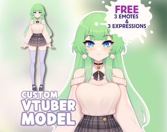 Custom Vtuber Model, Vtuber Model Female,  Live2D Vtuber Commission, Vtuber Commission, Anime Art, Ready to Rigging, Custom Pngtuber