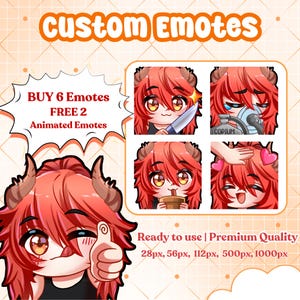 Aangepaste Twitch-emotes of kick-emotes, geanimeerde emotes voor je Twitch, Discord, YouTube, Facebook, anime-emotes, schattige Vtuber-emotes
