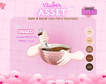 VTuber Asset | Rigged Hand Chocolate Baking | Animated Valentine Cooking Prop | Live2D Item | VTuber Accessory