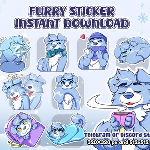 telegram stickers - Custom Stickers Furry for Telegram, Discord Sticker, Telegram Digital Sticker, furry emotes digital stickers fursona