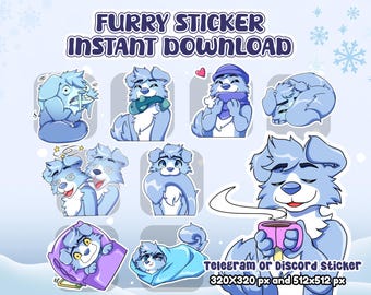 telegram stickers - Custom Stickers Furry for Telegram, Discord Sticker, Telegram Digital Sticker, furry emotes digital stickers fursona