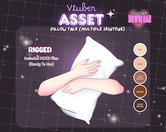 VTuber Asset | Animated Hug Pillow Hand | Vtuber Holding Item | Rigged Hug Pose Hand for VTubers