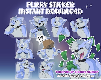 telegram stickers - Custom Stickers Furry for Telegram, furry emotes, digital stickers fursona, Telegram Digital Sticker, Discord Stickers