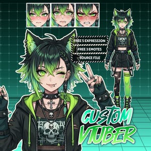 Modèle VTuber personnalisé Live2D | Prêt à l'emploi | Personnage masculin et féminin