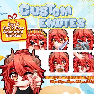 Custom Twitch Emotes Or Kick Emotes | Twitch Emote for streamer Twitch, Discord, Facebook | Twitch Emotes| Cute Chibi anime style, Anime