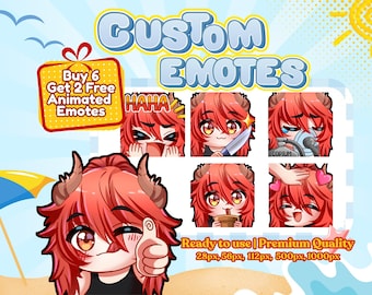 Custom Twitch Emotes Or Kick Emotes | Twitch Emote for streamer Twitch, Discord, Facebook | Twitch Emotes| Cute Chibi anime style, Anime