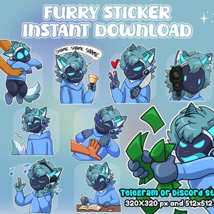 telegram stickers - Discord Sticker, Stickers Furry for Telegram, Telegram Digital Sticker, furry emotes digital stickers fursona