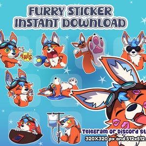 telegram stickers - Custom Stickers Furry for Telegram, Stickers fursona, Telegram Digital Sticker, Discord Sticker, Stickers Bases