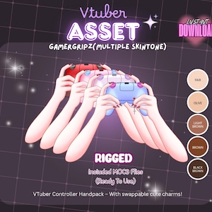 VTuber Asset | Gaming Hand Rigged | Holding Controller Pose | Vtuber Gaming Item | Hand Tracking Ready