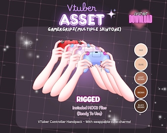 VTuber Asset | Gaming Hand Rigged | Holding Controller Pose | Vtuber Gaming Item | Hand Tracking Ready
