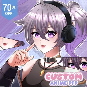 Custom PFP, PFP Anime Original Character For Profile Picture, Vtuber, Social Media, Anime Couple, Twitch, Custom Drawing Anime Commission