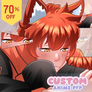 Custom PFP, PFP Anime Original Character For Profile Picture, Anime Couple, Social Media, Twitch, Vtuber, Custom Drawing Anime Commission