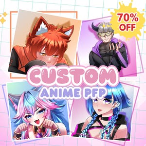 Custom PFP, PFP Anime Original Character For Profile Picture, Custom Drawing Anime Commission, Anime Couple, Social Media, Twitch, Vtuber