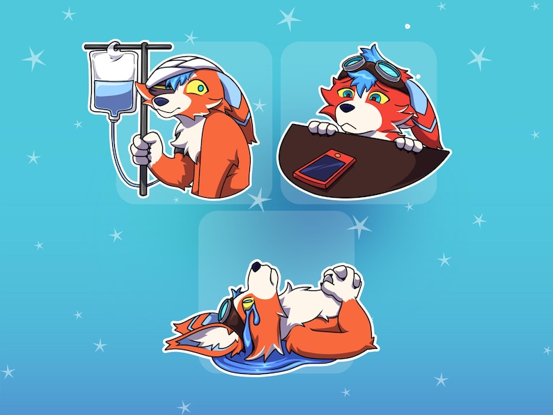 Custom Drawing Furry Character, Furry Stickers, Furry Digital Stickers, Fursona, Anthro, Furry Telegram Stickers, Furry Discord Stickers, Custom Furry Stickers, Furry Commission, furry art,  furry emotes digital stickers fursona, Furry Emotes