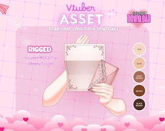 VTuber Asset | Rigged Hand Love Letter | Romantic Chat Valentine  Prop | Live2D Item | VTuber Accessory