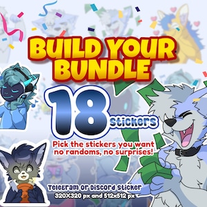 Telegram Stickers - Complete Pack, Stickers Furry for Telegram, Discord Stickers, digital stickers fursona, furry emotes, Stickers Bases