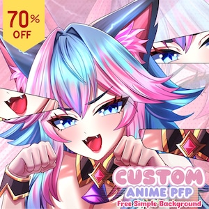 Custom PFP, PFP Anime Original Character For Profile Picture, Anime Couple, Vtuber, Custom Drawing Anime Commission, Social Media, Twitch