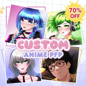 Custom PFP, PFP Anime Original Character For Profile Picture, Social Media, Anime Couple, Twitch, Vtuber, Custom Drawing Anime Commission