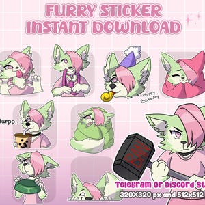 telegram stickers - Custom Stickers Furry for Telegram, Telegram Digital Sticker, furry emotes digital stickers fursona, Discord Sticker